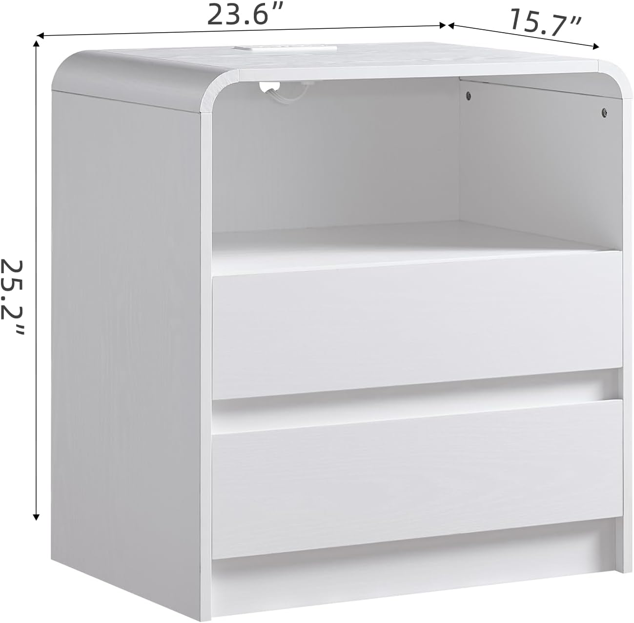 2‑Piece White Modern Nightstands