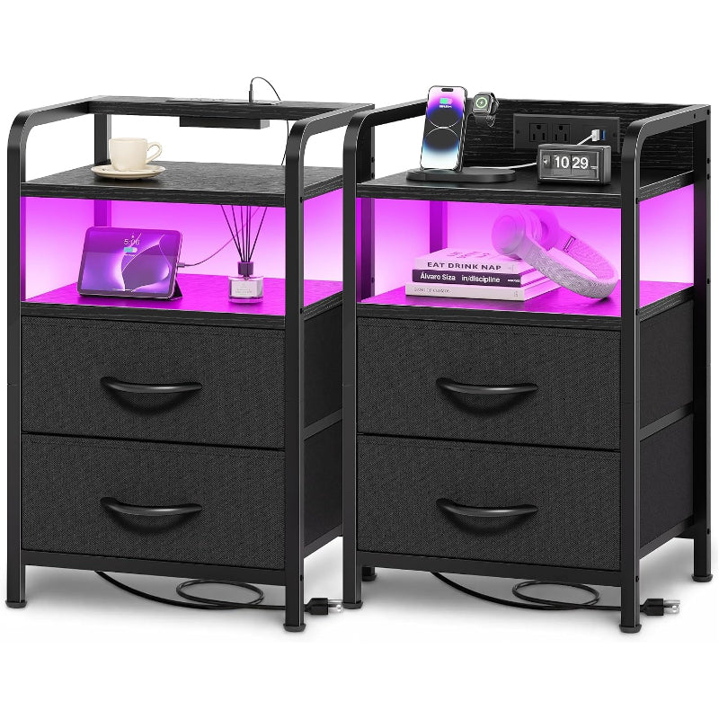 2‑Pack LED Nightstands