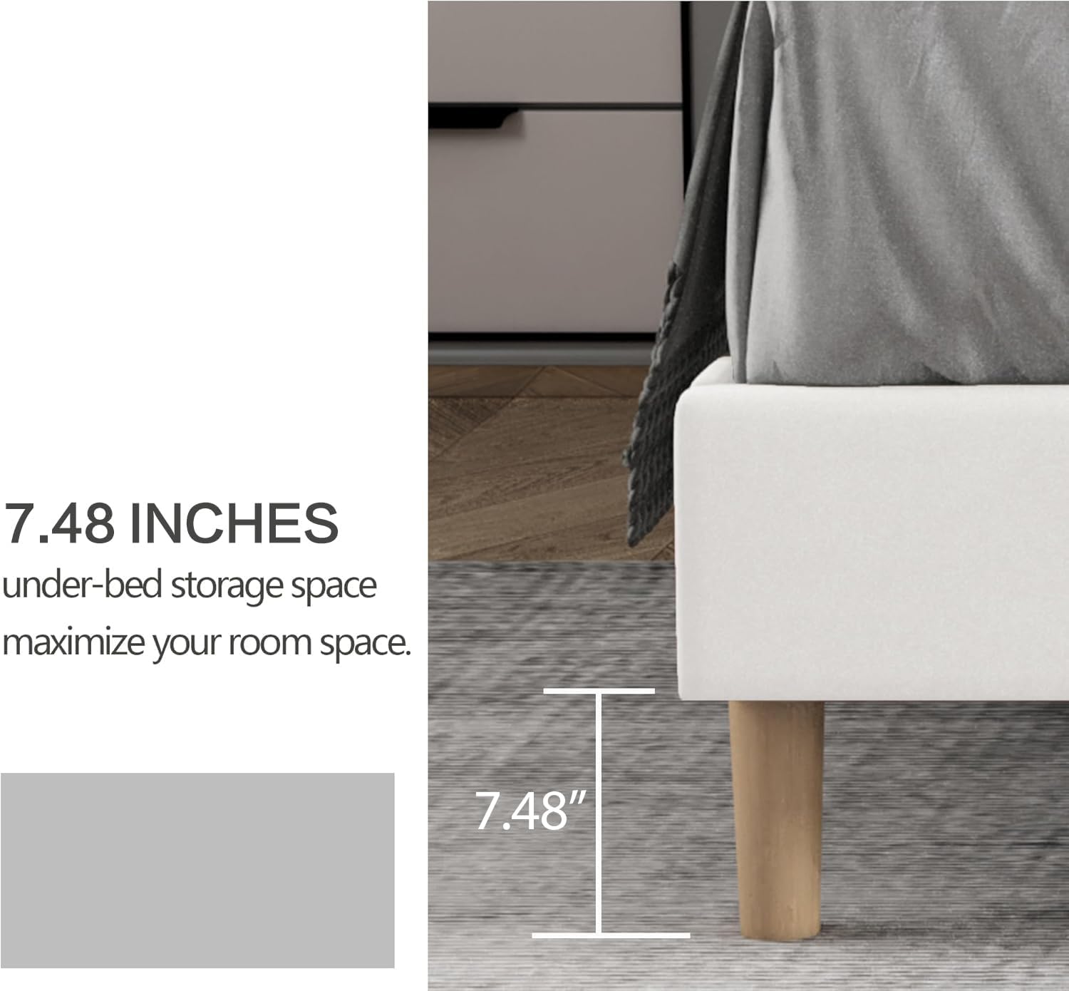 Full Size Velvet Upholstered Bed Frame