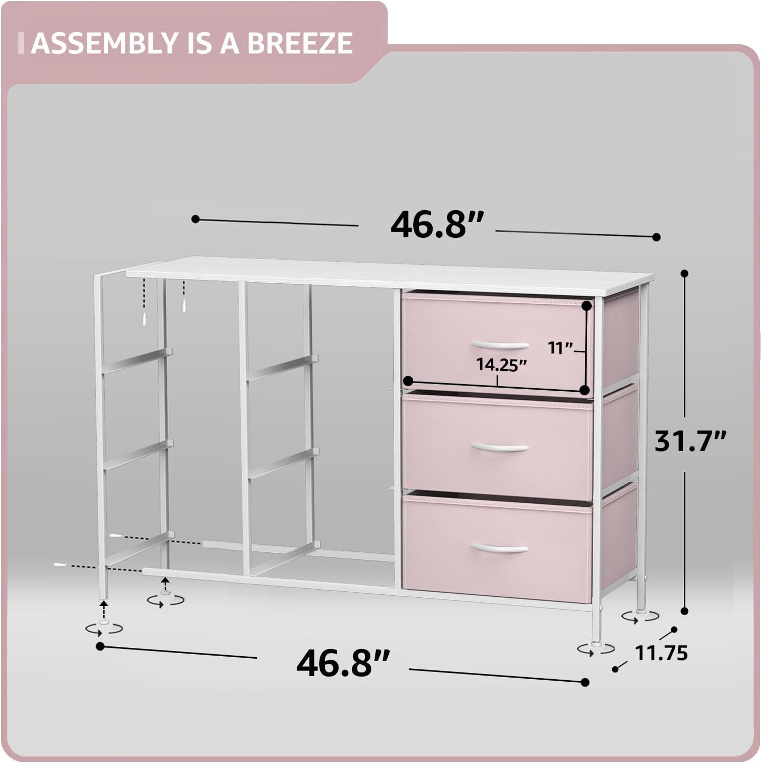 Kids Wood Top Dresser