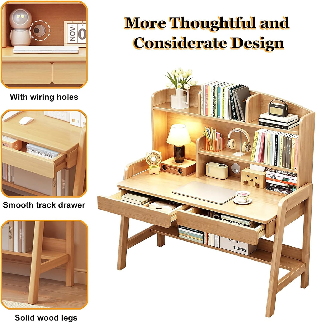 Kids Height‑Adjustable Study Desk