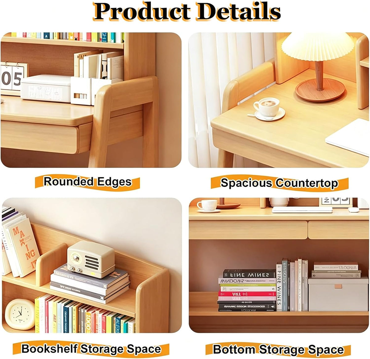 Kids Height‑Adjustable Study Desk