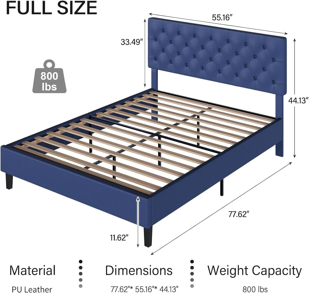 Full Faux Leather Bed Frame
