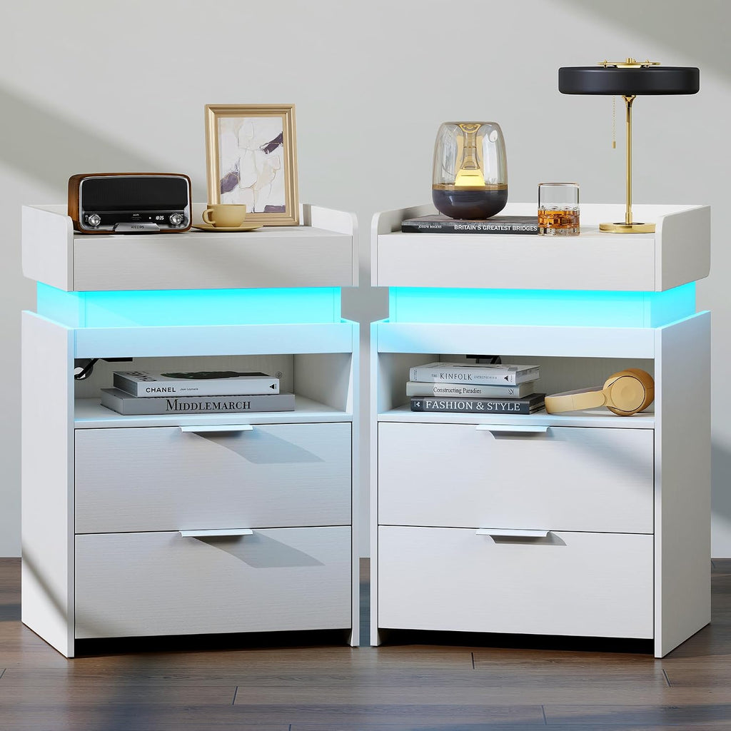 2‑Piece White Nightstands