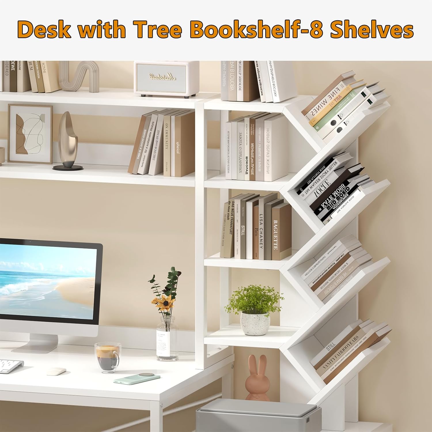52" Desk with Bookshelf