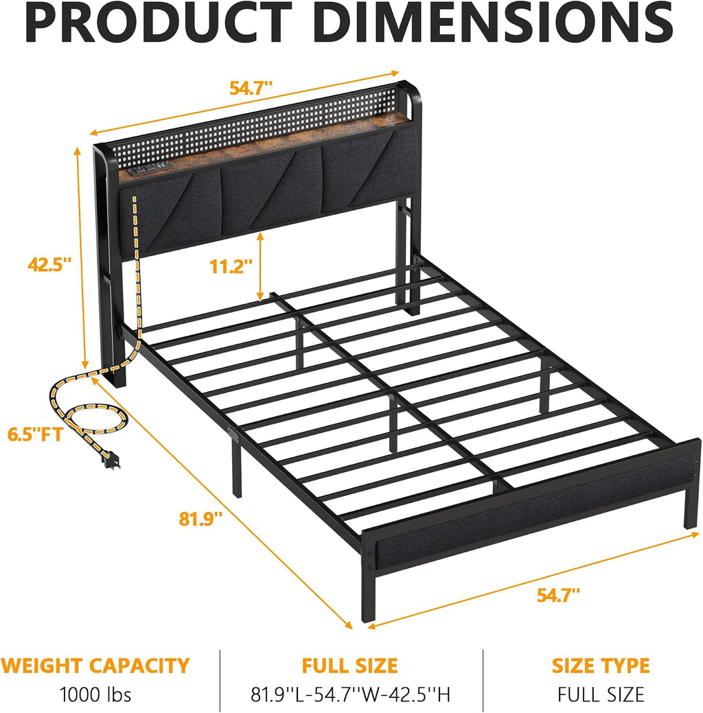 Full Upholstered Bed Frame