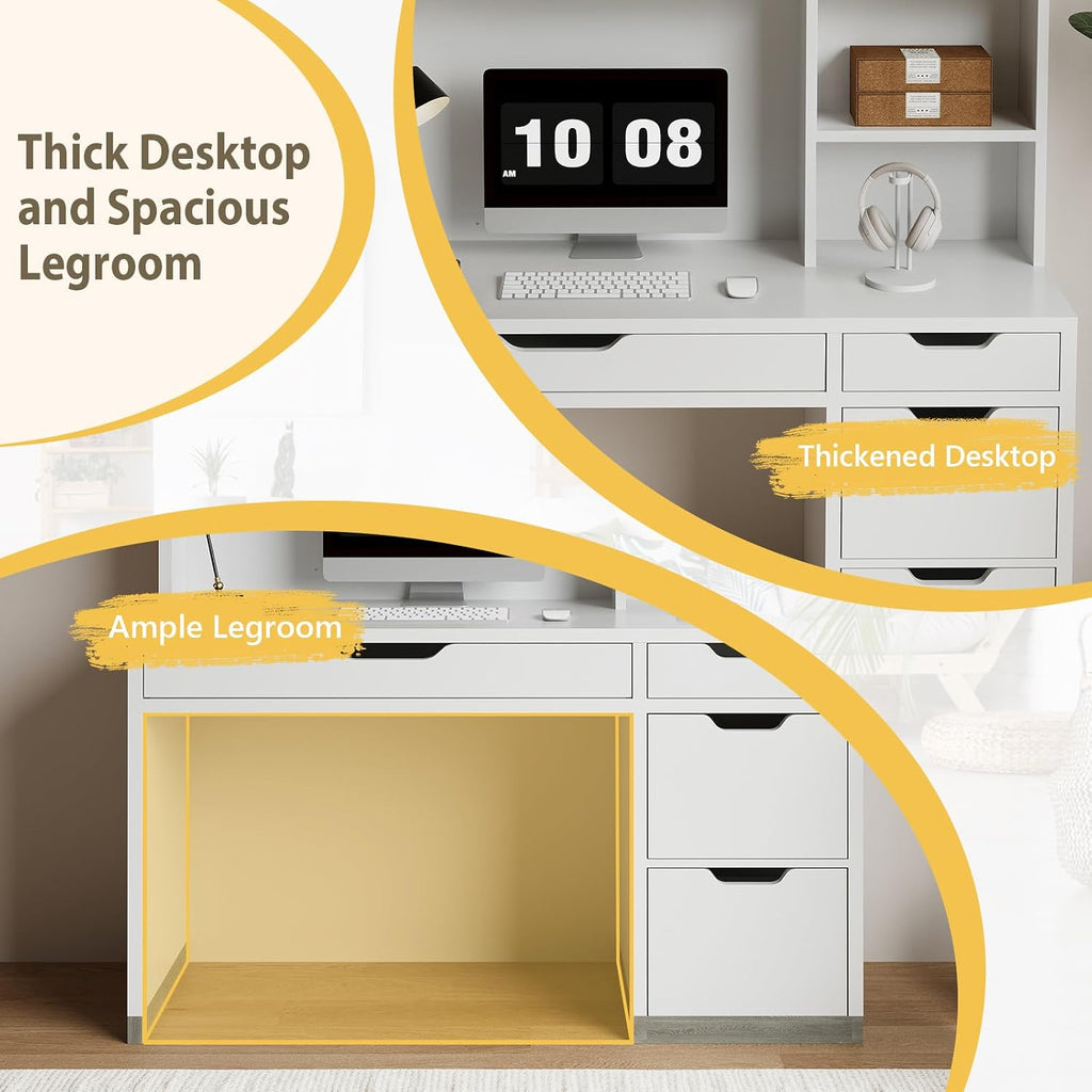 53" Desk with Hutch