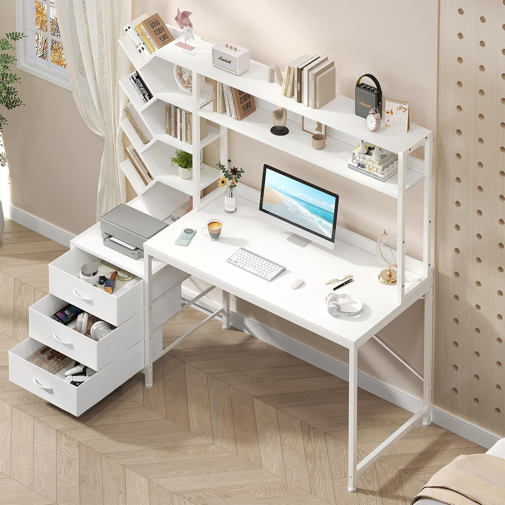 52" Desk with Bookshelf