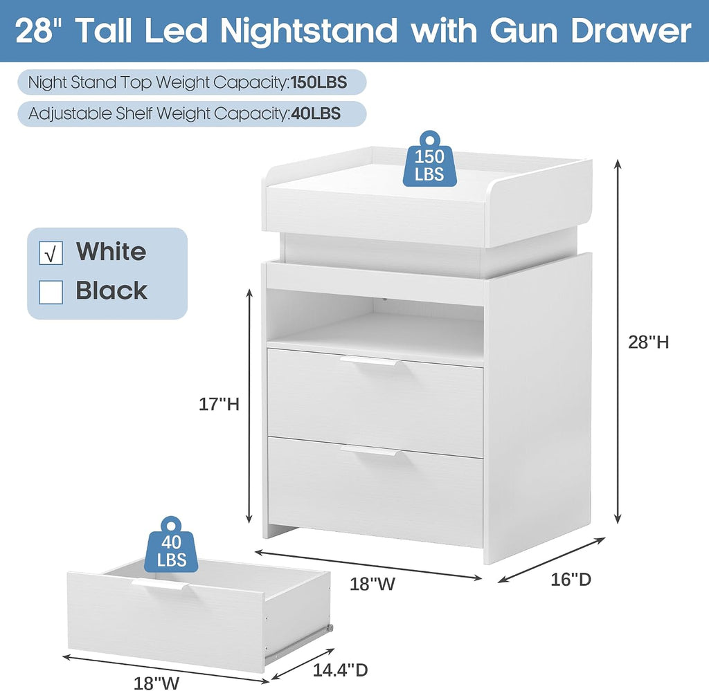 2‑Piece White Nightstands