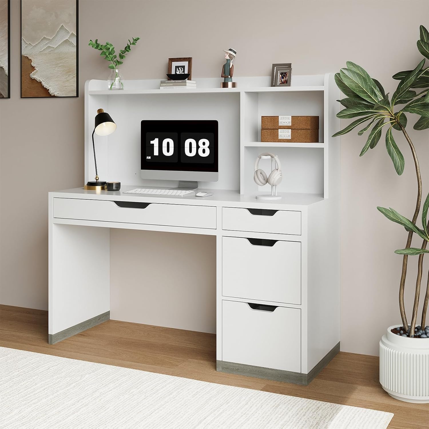 53" Desk with Hutch