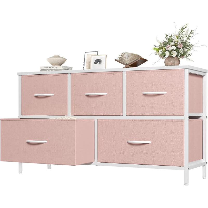 Pink 5‑Drawer Dresser