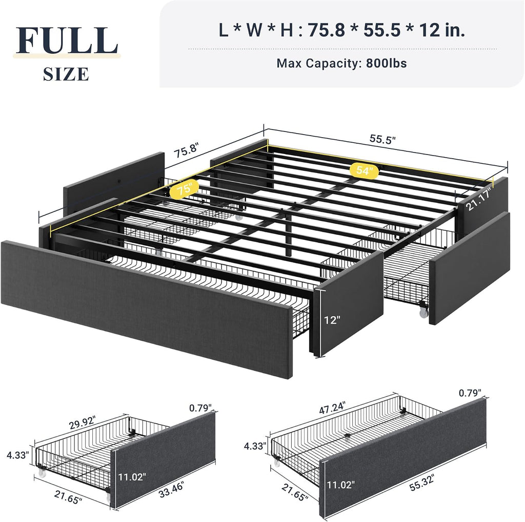 Full Storage Bed Frame