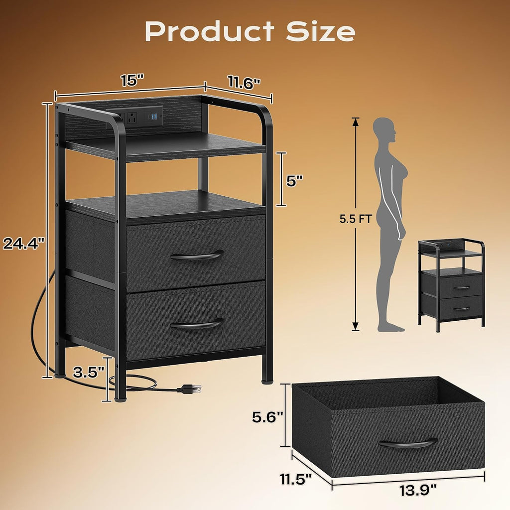 2‑Pack LED Nightstands