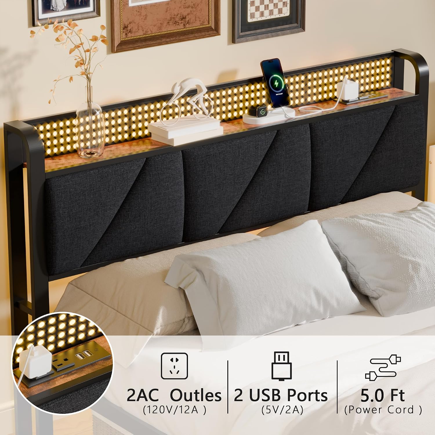 Full Upholstered Bed Frame
