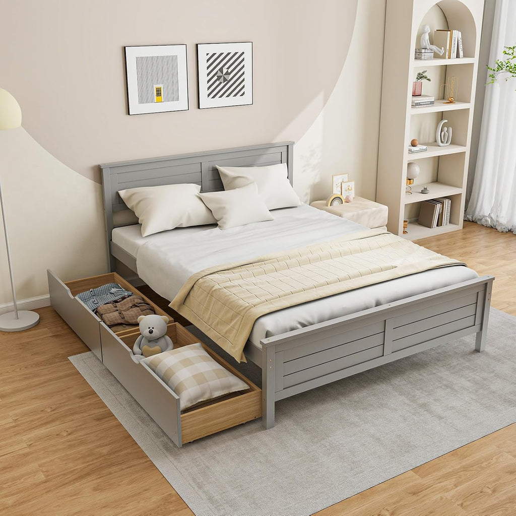 Full Wood Storage Bed Frame