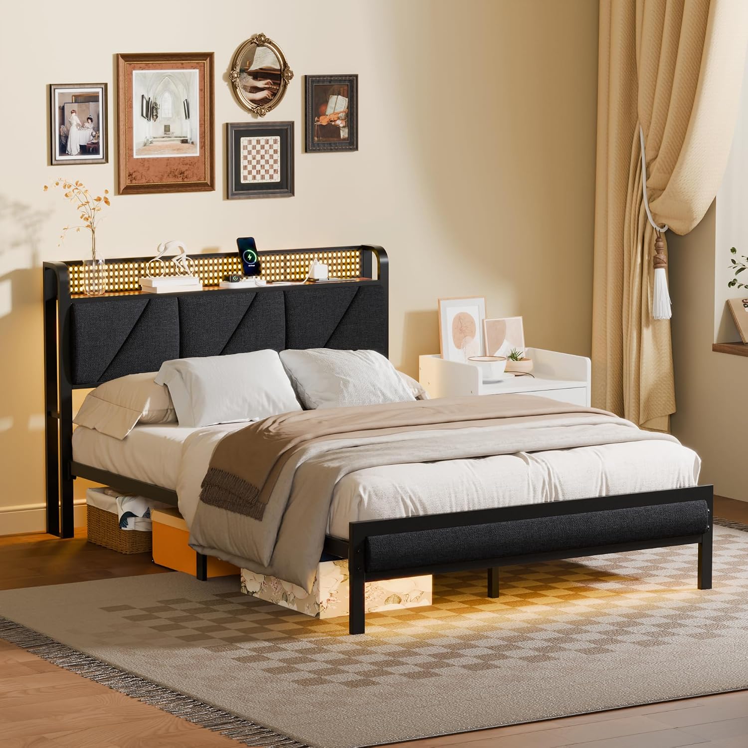 Full Upholstered Bed Frame