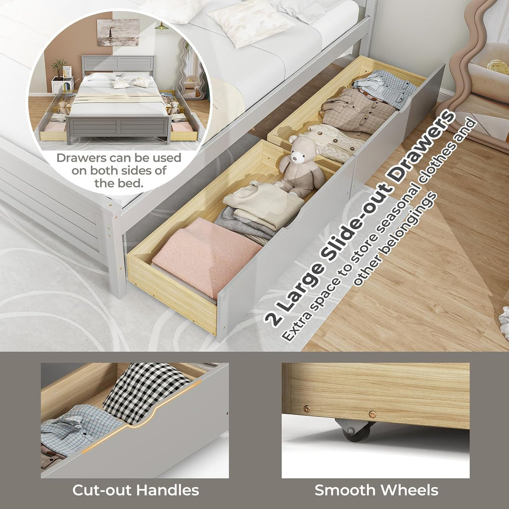 Full Wood Storage Bed Frame